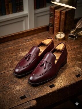 Anthony Veer ClintonTassel Loafer Burgundy Calfskin Leather US 11 Goodyear Welt
